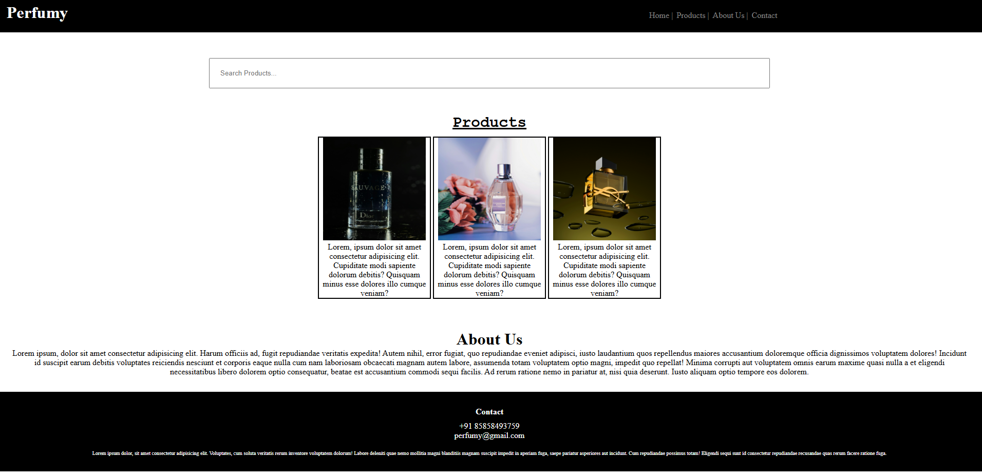 Perfume Store Page